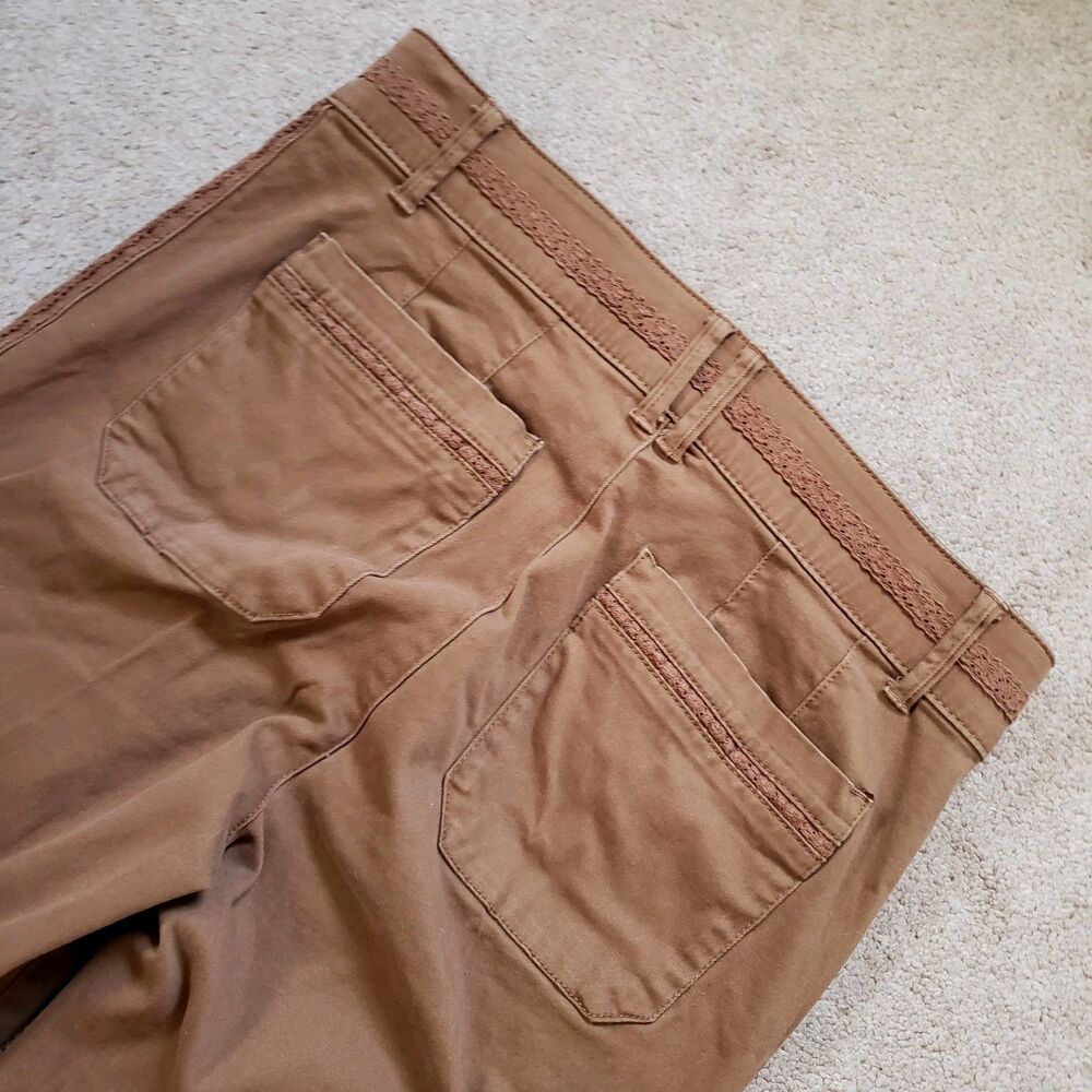 Democracy Ab Solution Utility Cargo Pants Side And Waist Lace detailing Brown 8 - Picture 4 of 10